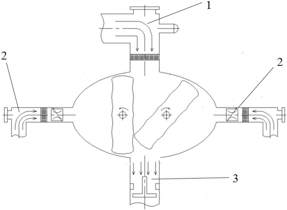 Self-cleaning cooling structure of Roots vacuum unit