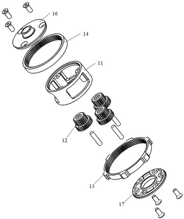 Differential speed reducer and brushless motor with same