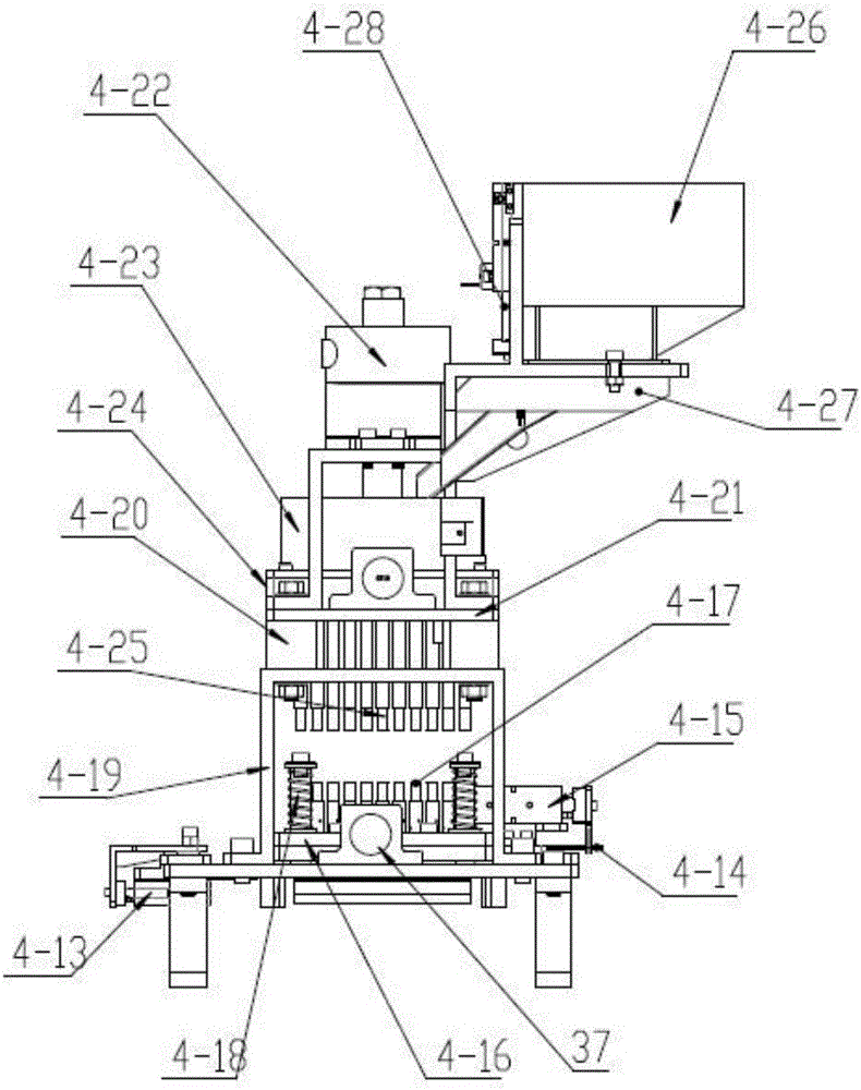 An automatic mold ejection device for an extension body and an automatic mold splitting machine for preloading an extension body