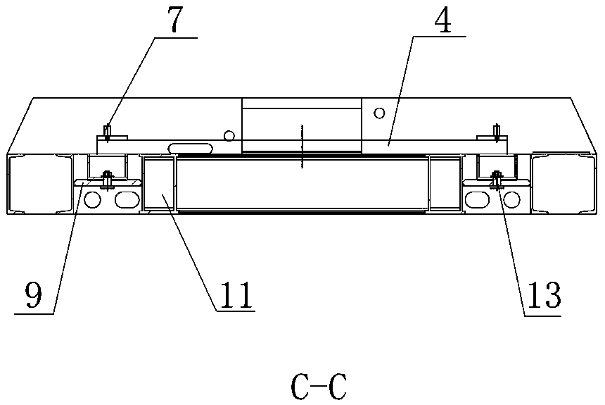 A method of using special tooling to locate the catenary to overhaul the side bearing plate of the main frame of the train