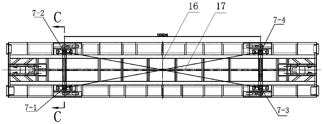 A method of using special tooling to locate the catenary to overhaul the side bearing plate of the main frame of the train