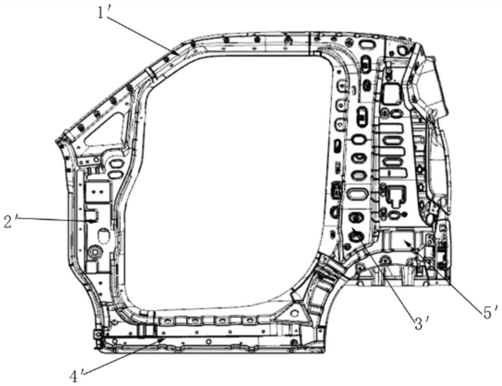 Door ring reinforcing frame assembly of two-door electric vehicle