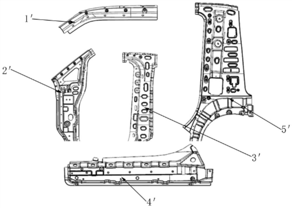 Door ring reinforcing frame assembly of two-door electric vehicle