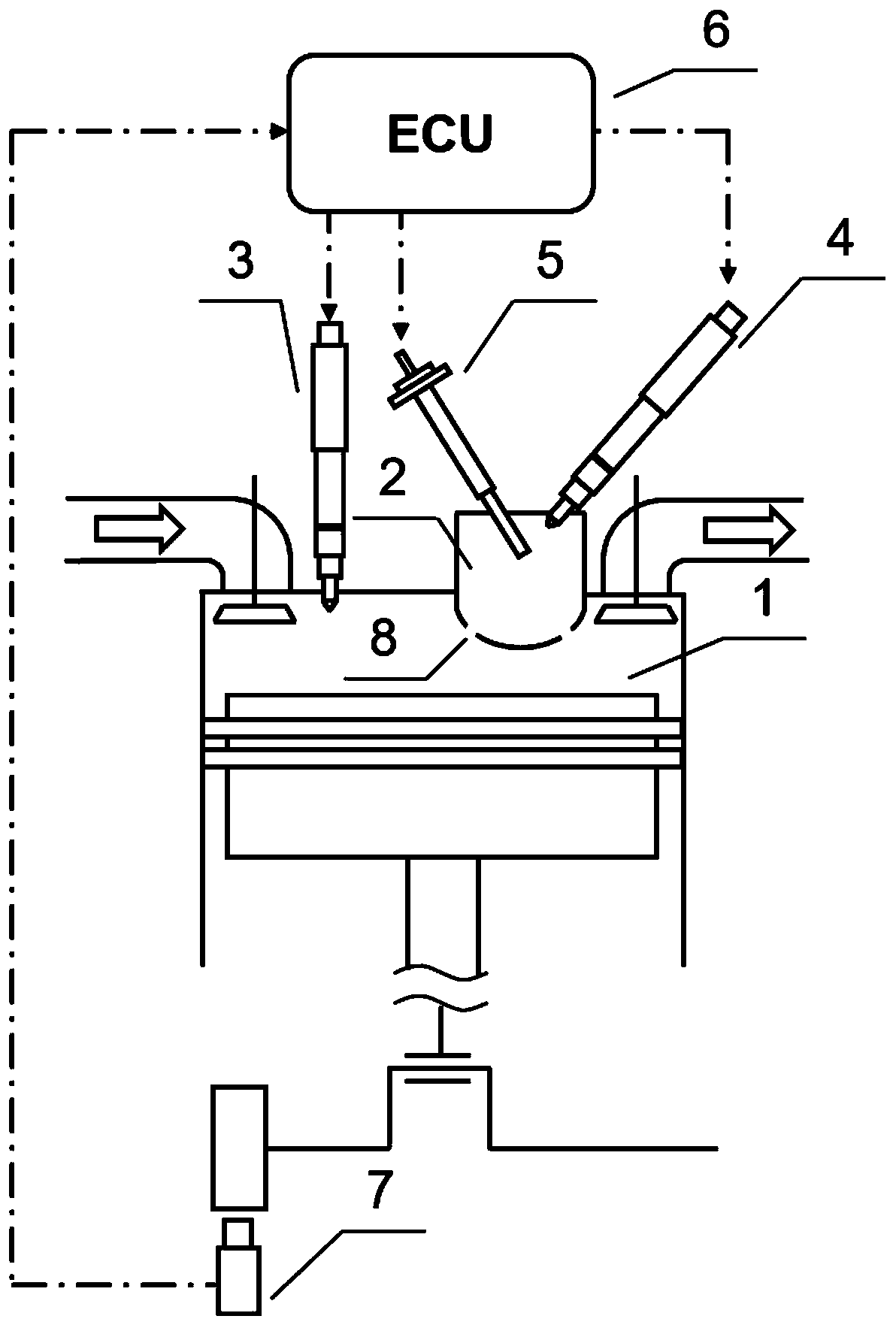 An engine with a secondary combustion chamber