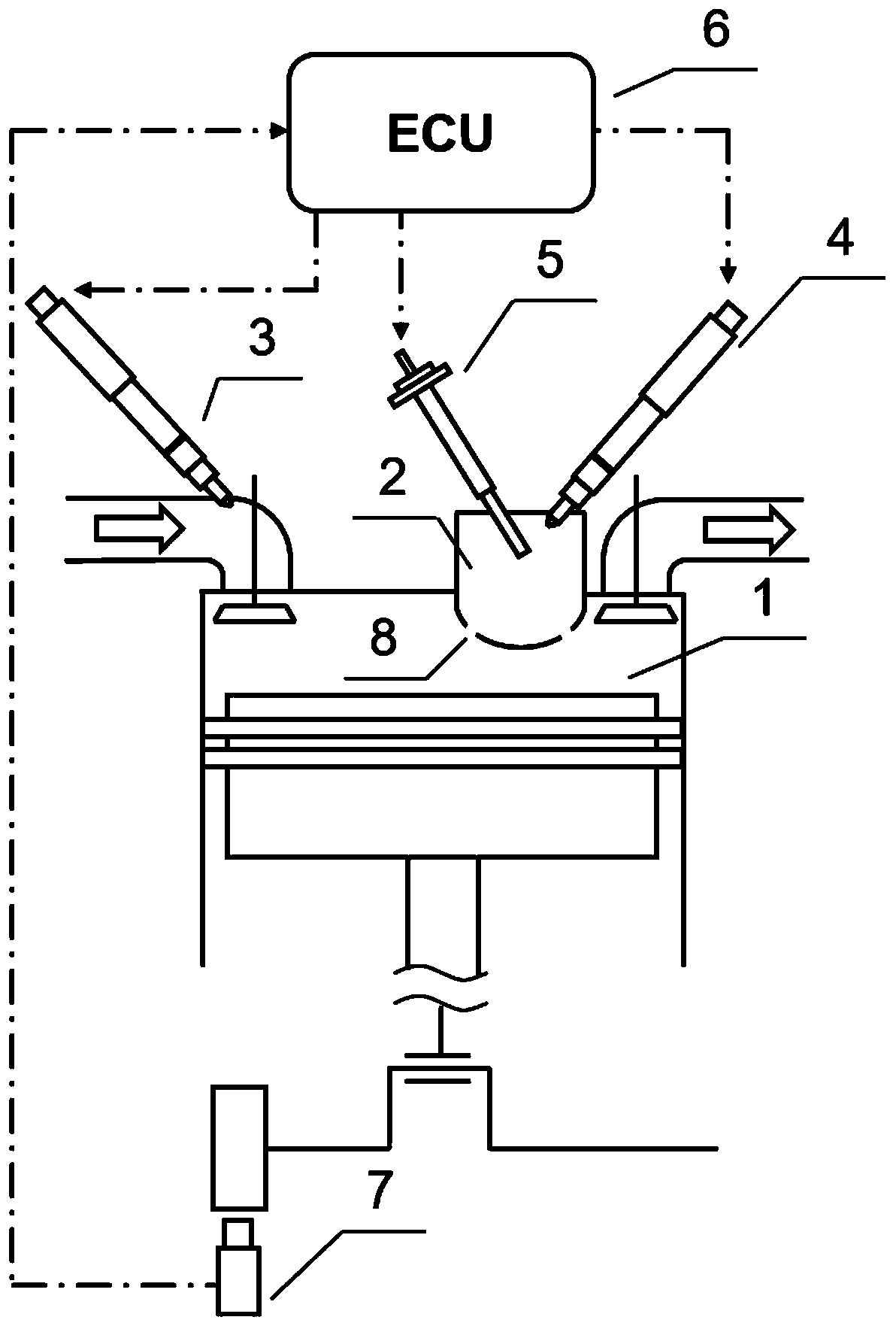 An engine with a secondary combustion chamber
