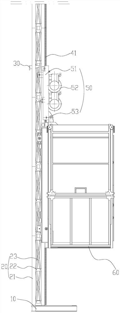 Sheet-mounted hoistway construction hoist
