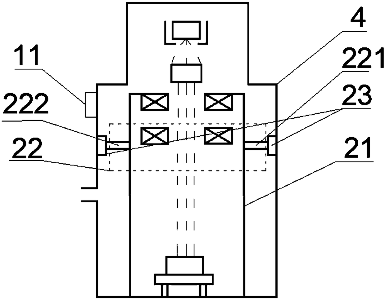 Electron beam welding anti-magnetic-interference device