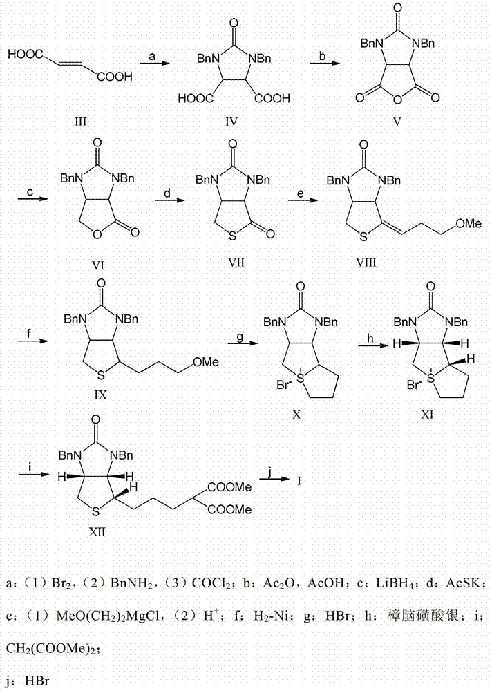 Method for synthesizing d-biotin by catalytic double debenzylation