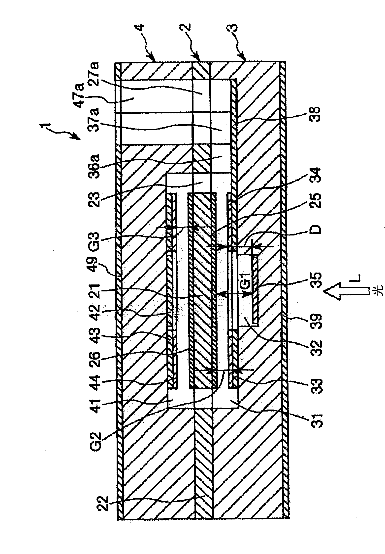 Optical device, wave length variable filter, wave length variable filter module and spectral analysis device