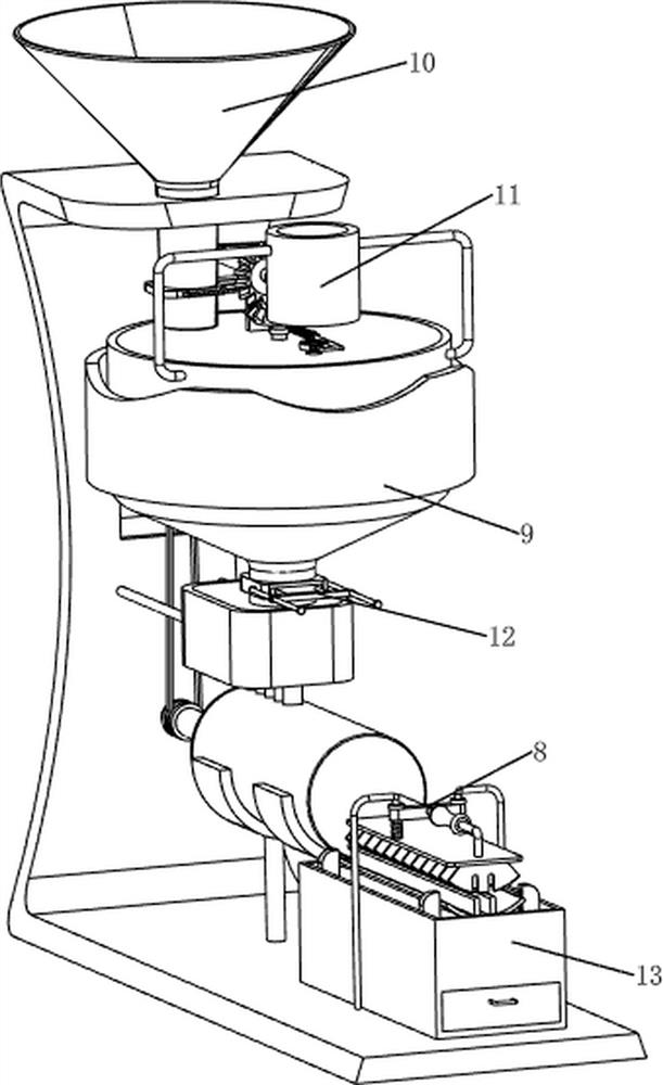 Plastic raw material extrusion granulating device for chemical engineering