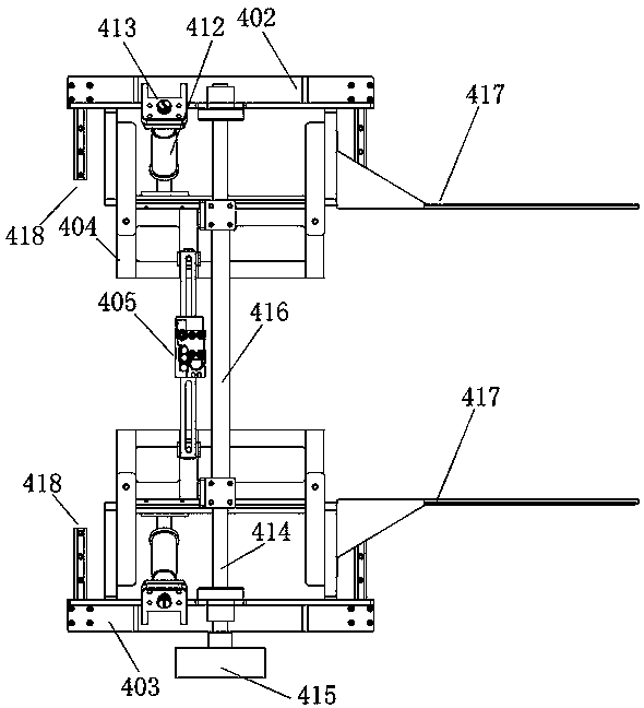 Tray positioning push part of lower box mechanism