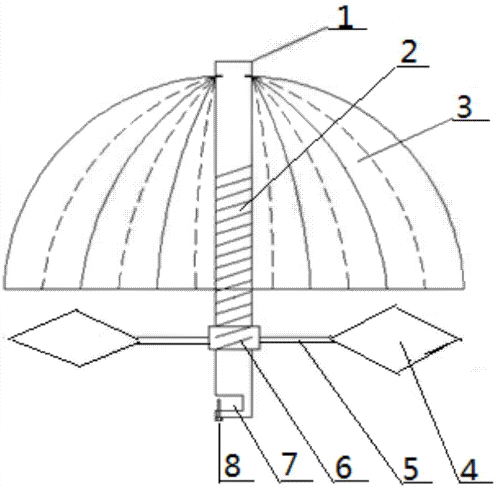 Novel blade-shaped hemispherical wind-driving bird-dispersing apparatus
