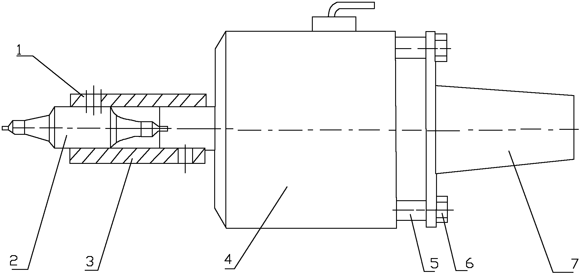 Device for drilling centre hole of bar materials for lathe