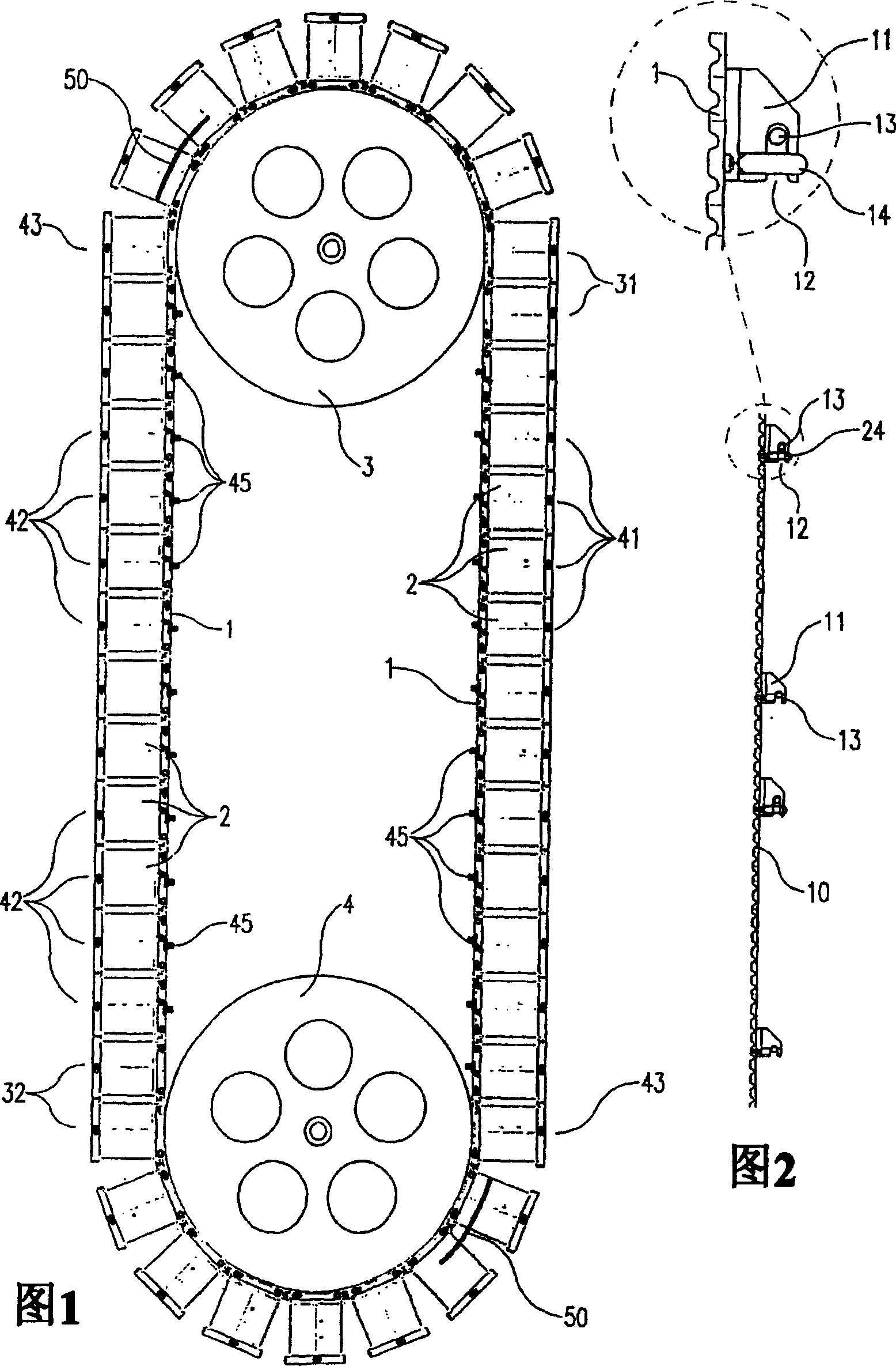 Apparatus and transport container for transport and controlled discharge of a load