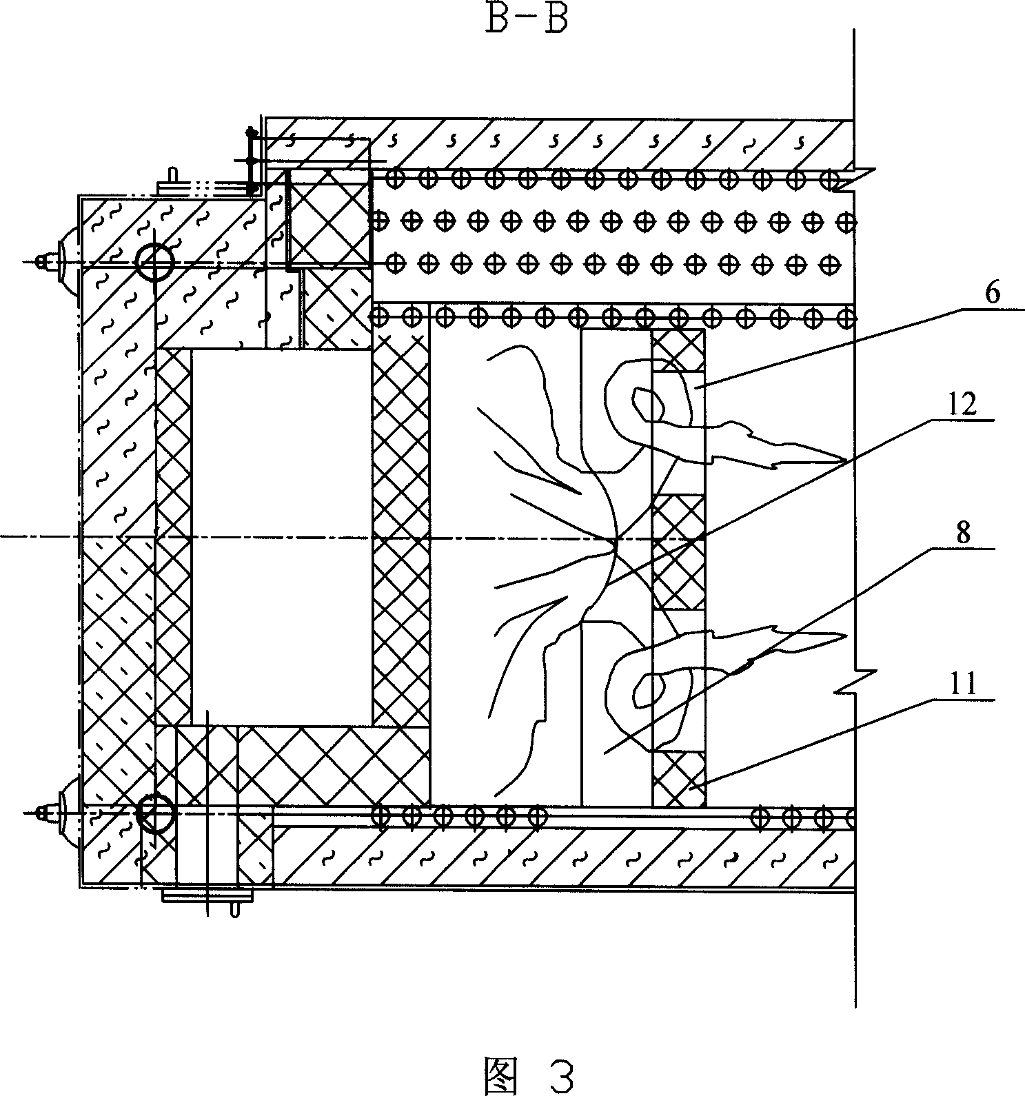 Small-sized industrial boiler hearth