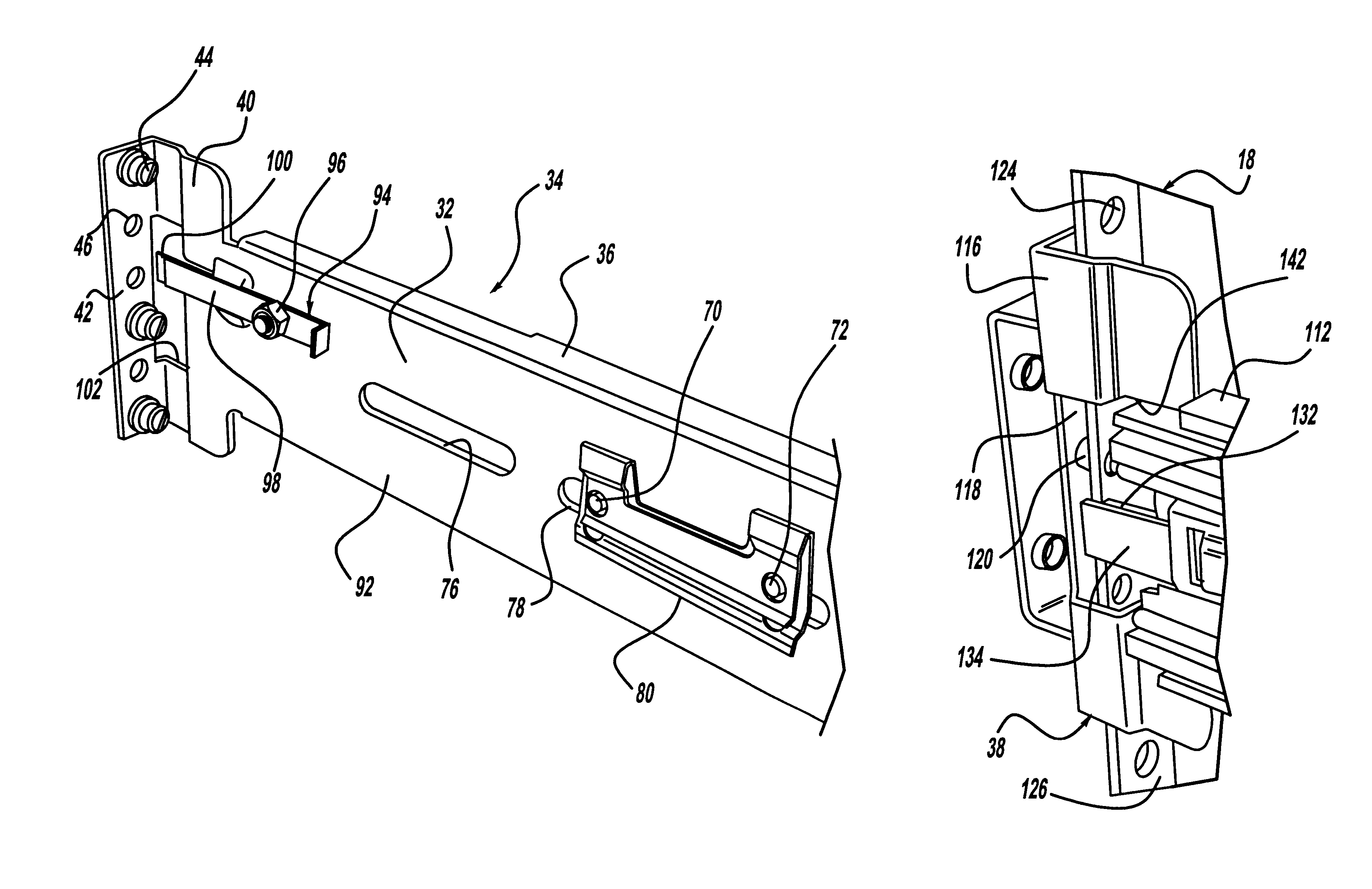 Dual flat springs for tool-less slide installation