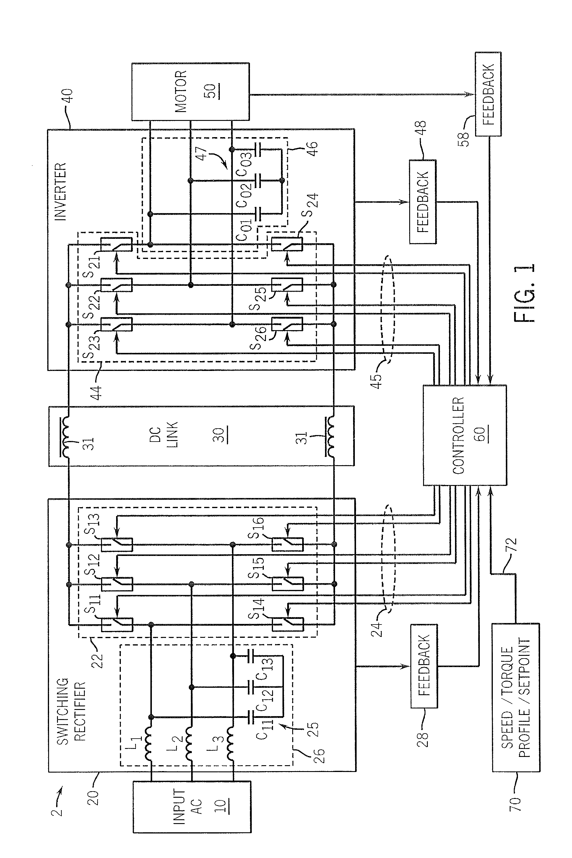 Motor drive using flux adjustment to control power factor