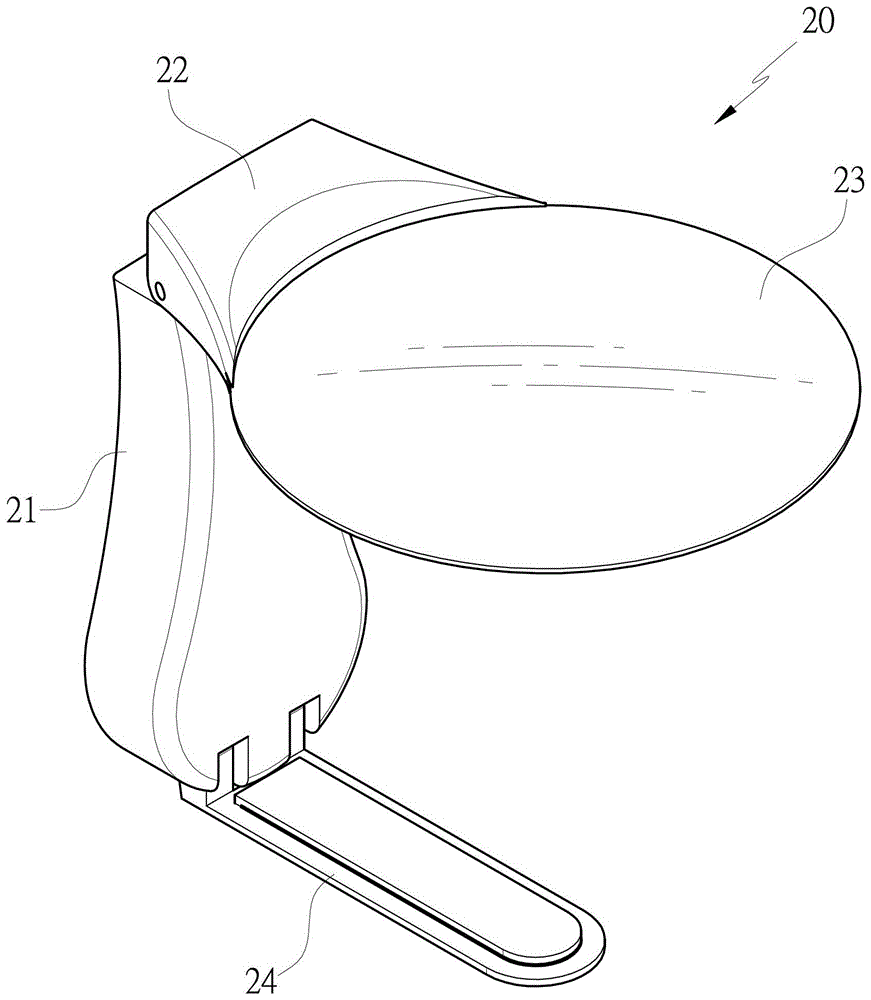 Foot adjustment and positioning structure of magnifying glass device