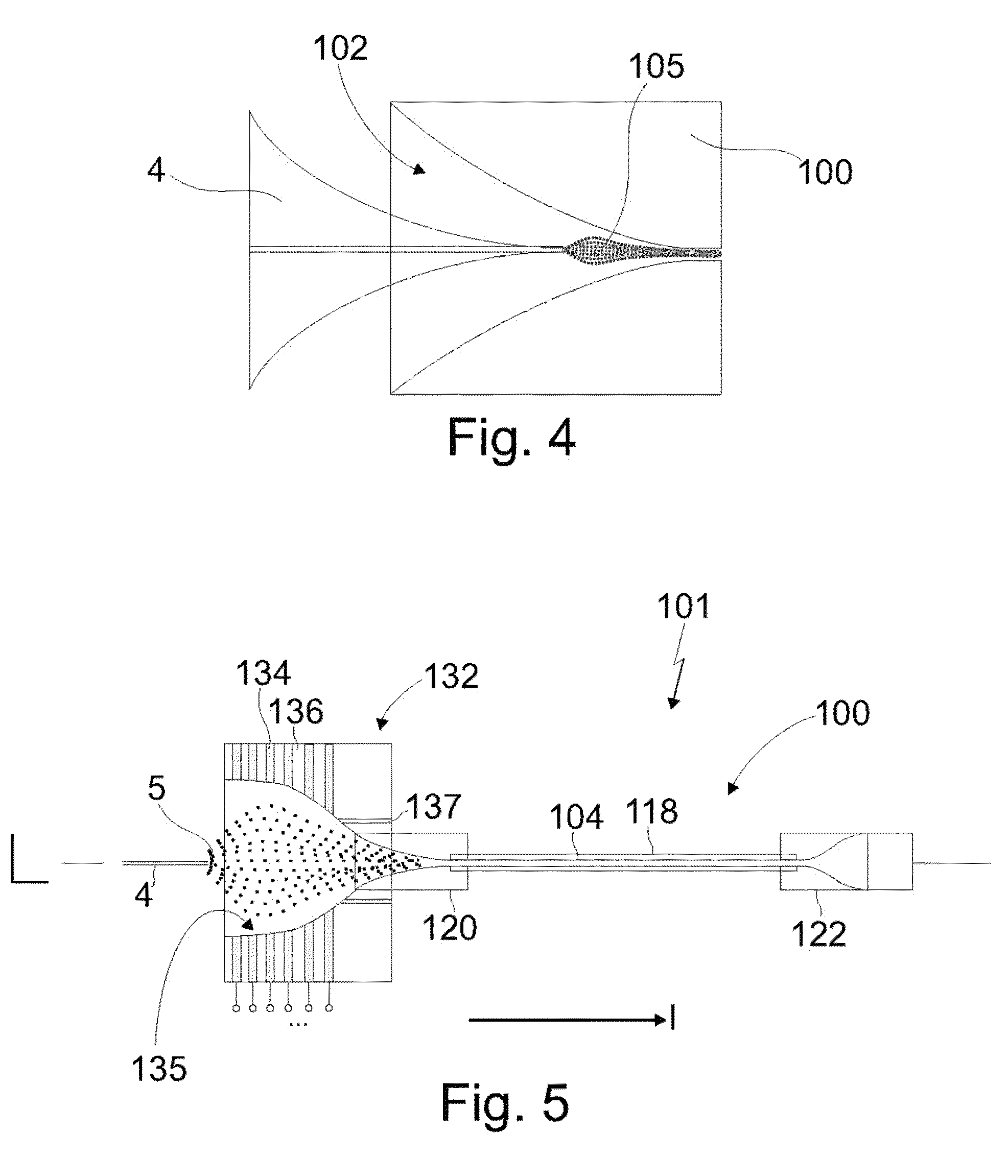 Device for transferring ions from high to low pressure atmosphere, system and use