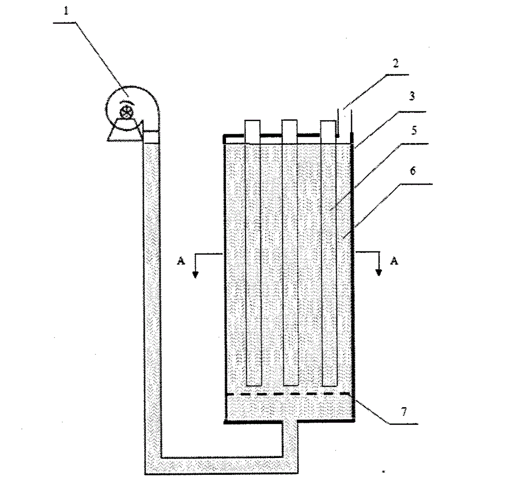 Purifying system for multi-phase photocatalysis treatment of waste gases