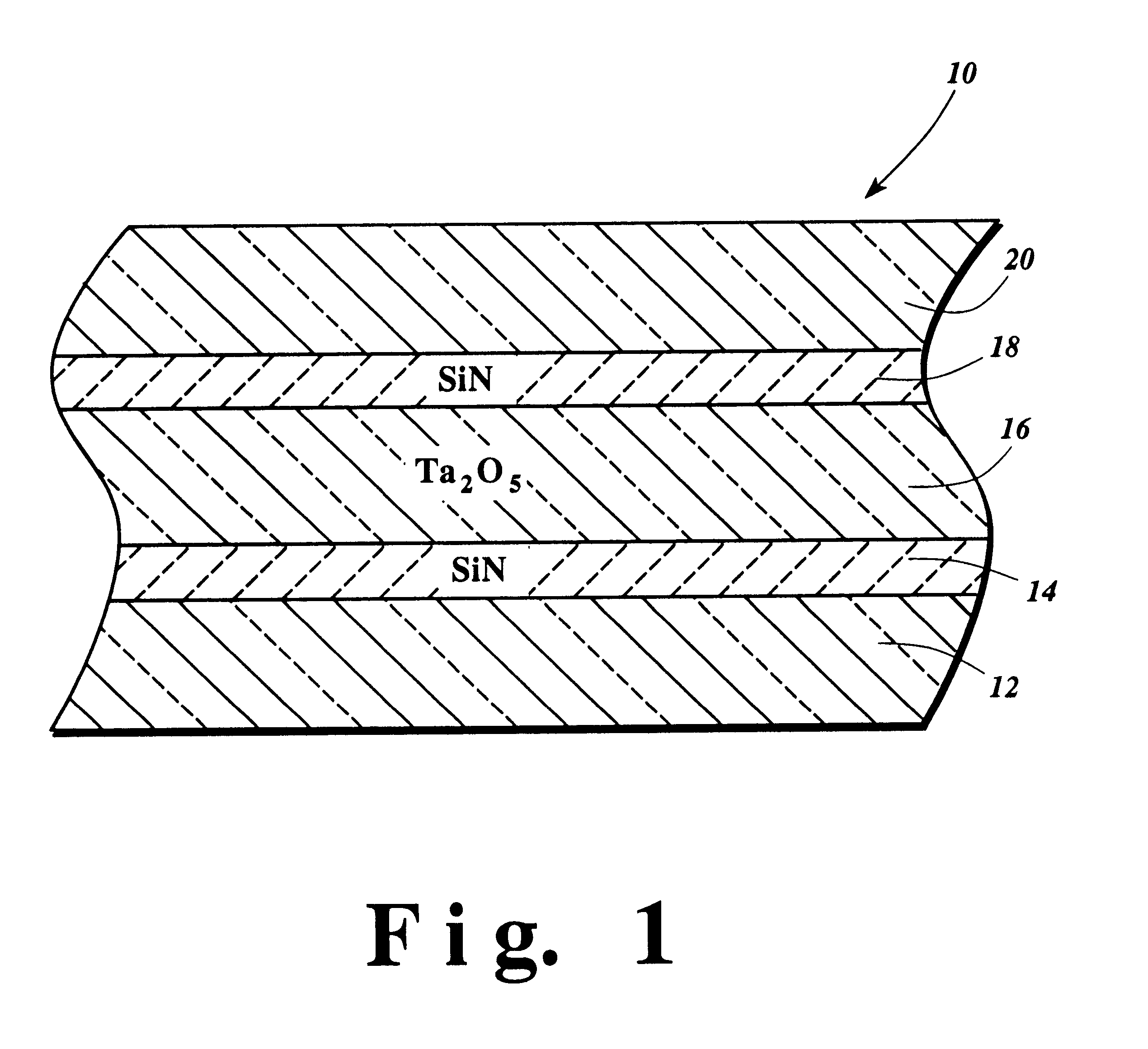 Silicon nitride barrier for capacitance maximization of tantalum oxide capacitor