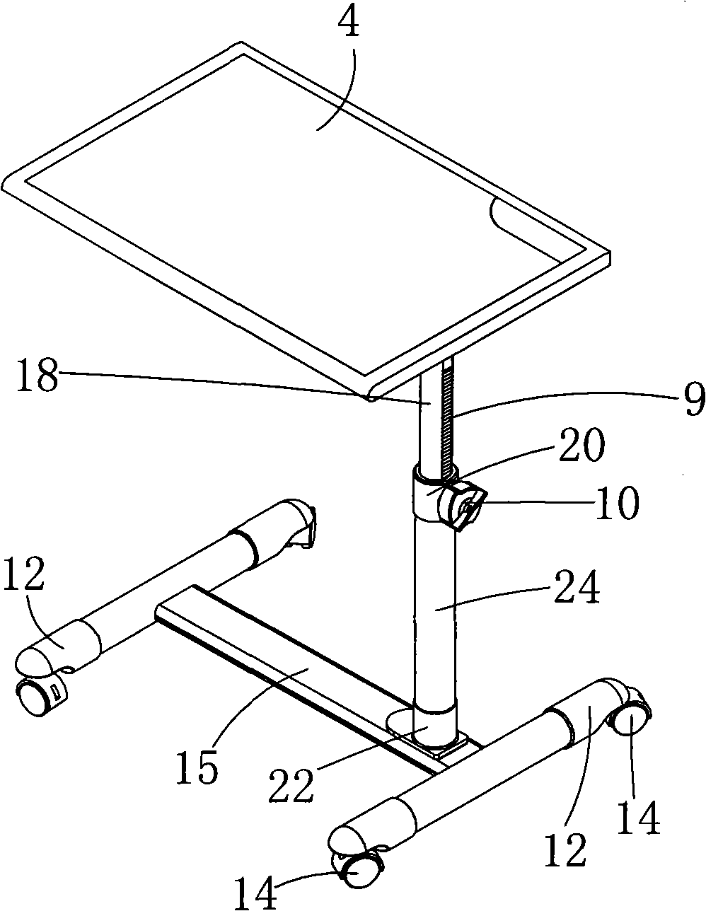 Lifting table with rotatably adjusting structure