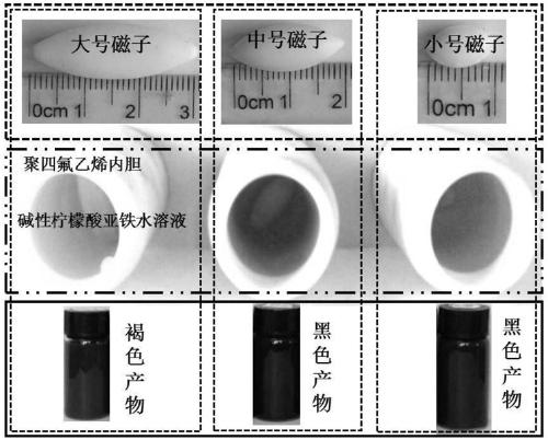 Method for preparing Fe3O4 powder with controllable form by using local magnetic field change