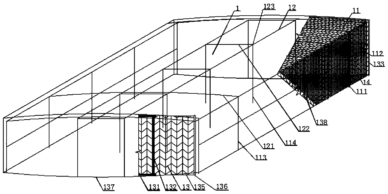 Steel mesh hollow component with supporting points