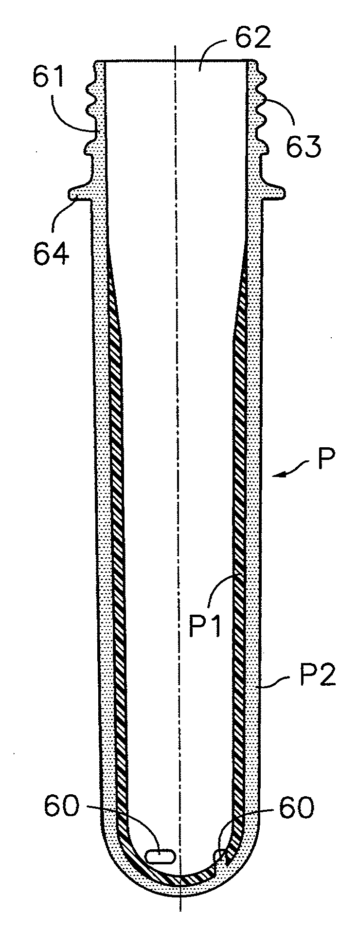 Two-layered preform obtained by injection overmolding