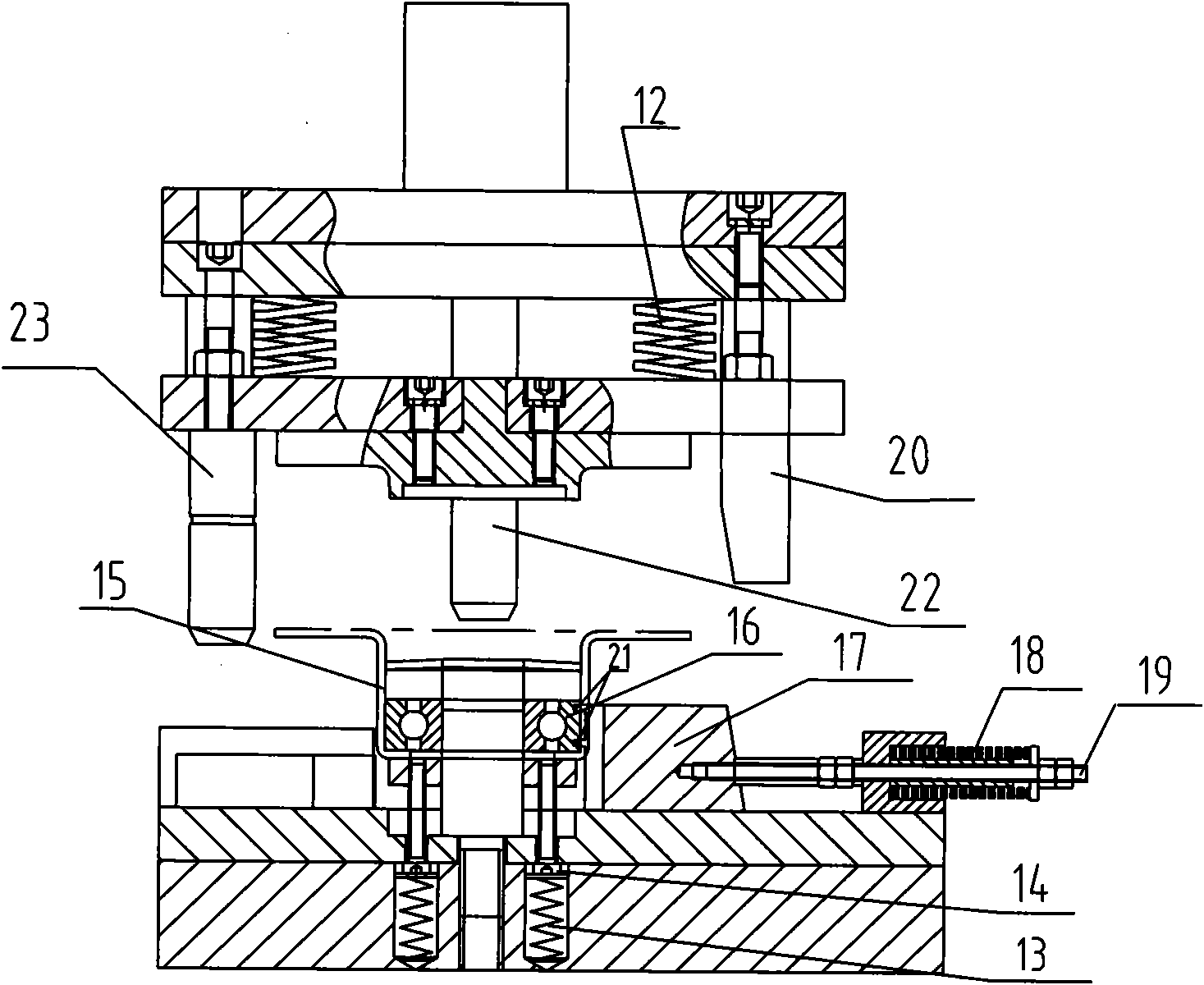 Device for positing bearing in twelve-point pressing bearing seat
