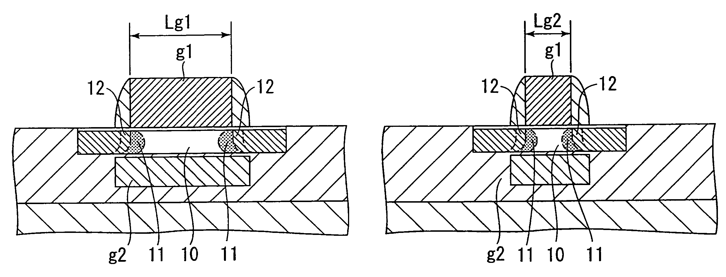 Method of manufacturing a semiconductor device that includes implanting in multiple directions a high concentration region