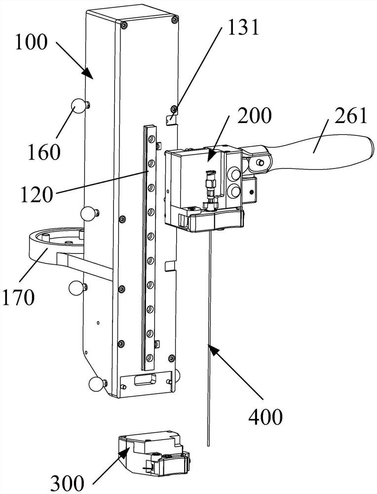 Puncture device, guide device and surgical puncture equipment