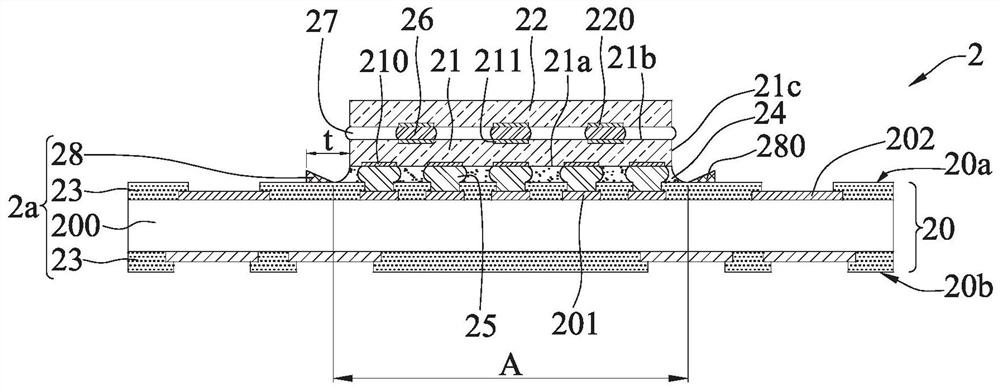 Electronic package and bearing structure thereof