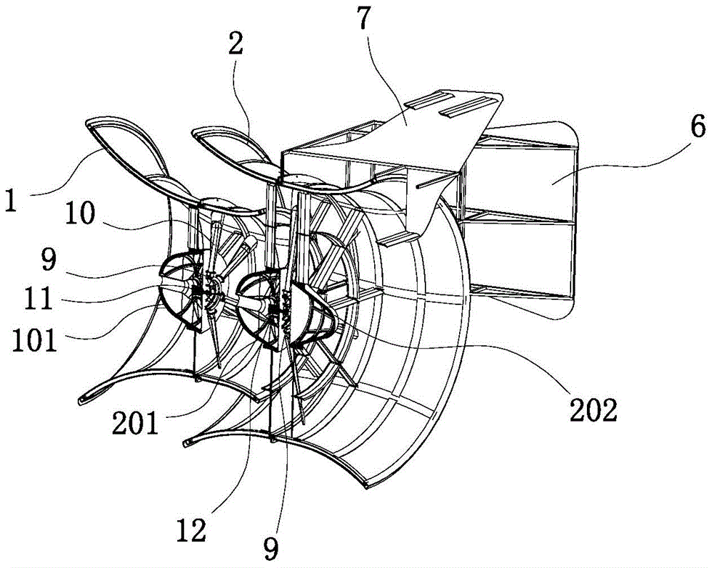 Multilevel narrow tube wind-gathering wind power generation system ...