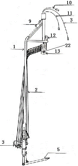 Inverted-L-shaped deep-well rescue machine and method