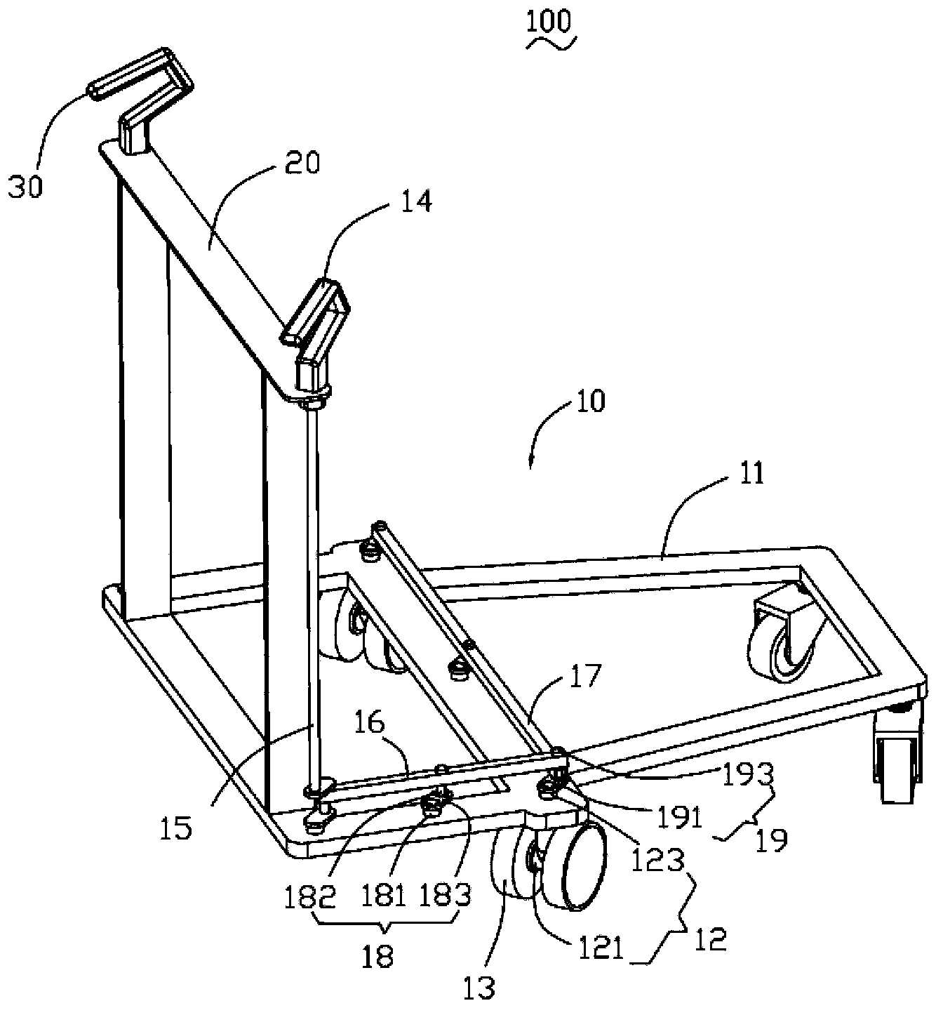 Steering mechanism, omnidirectional traveling chassis and trolley