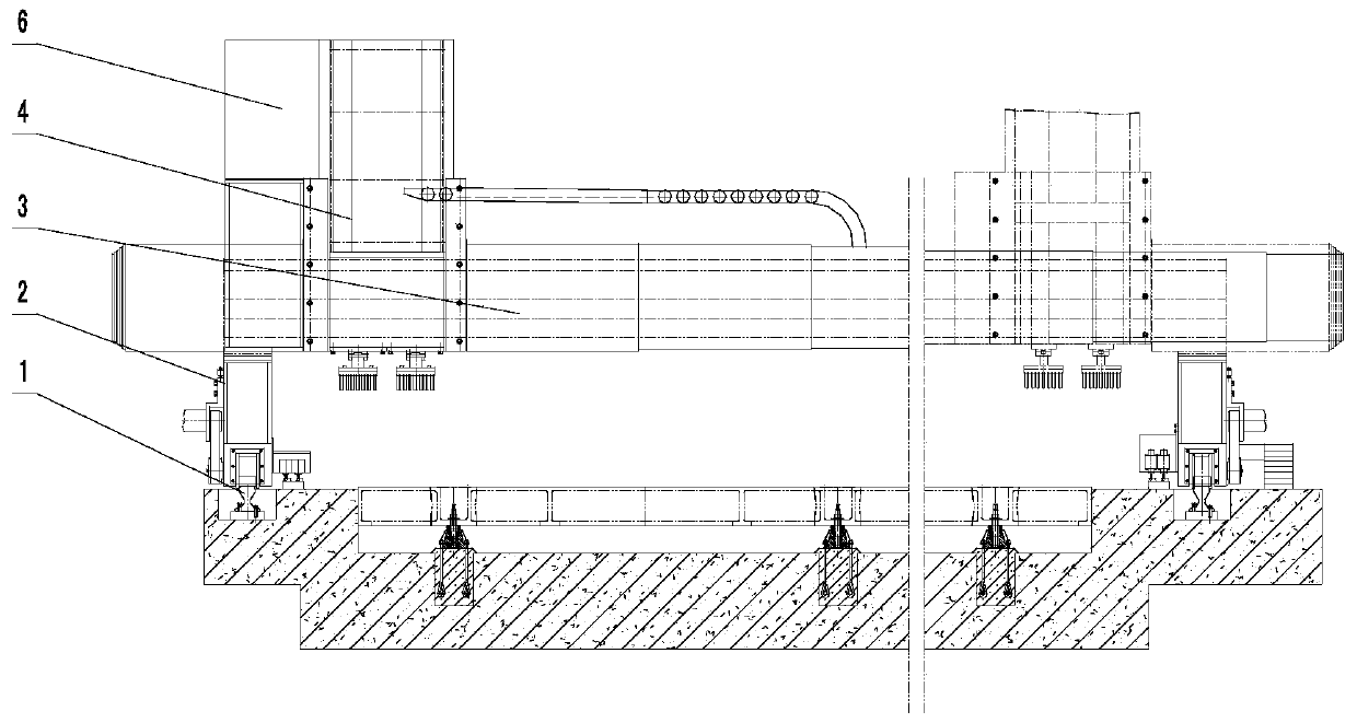 Gantry movable pipe plate chamfering lathe