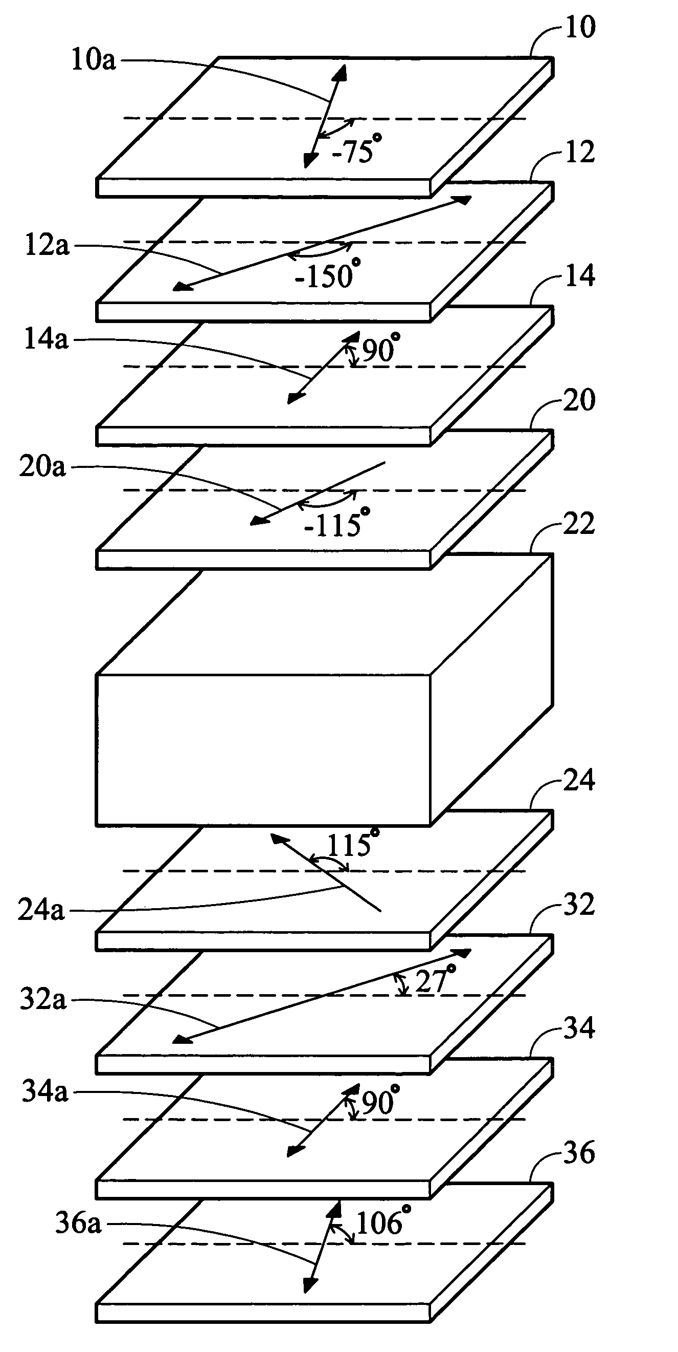 Transflective liquid crystal display device having particular angles between optical axes