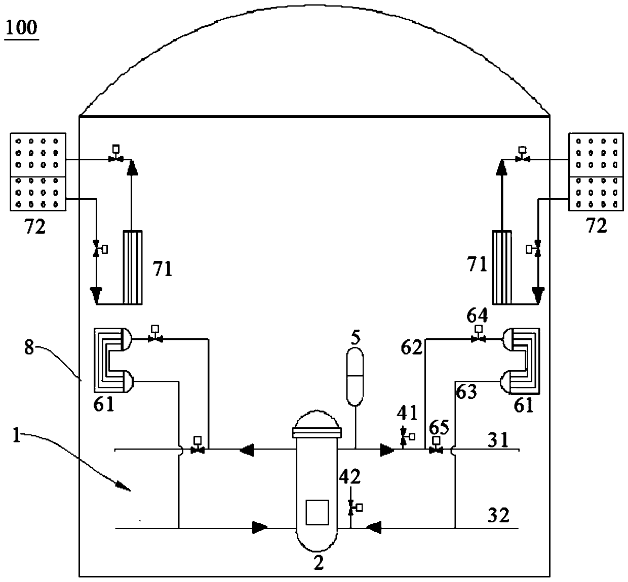 Passive safety system and pressurized water reactor with same