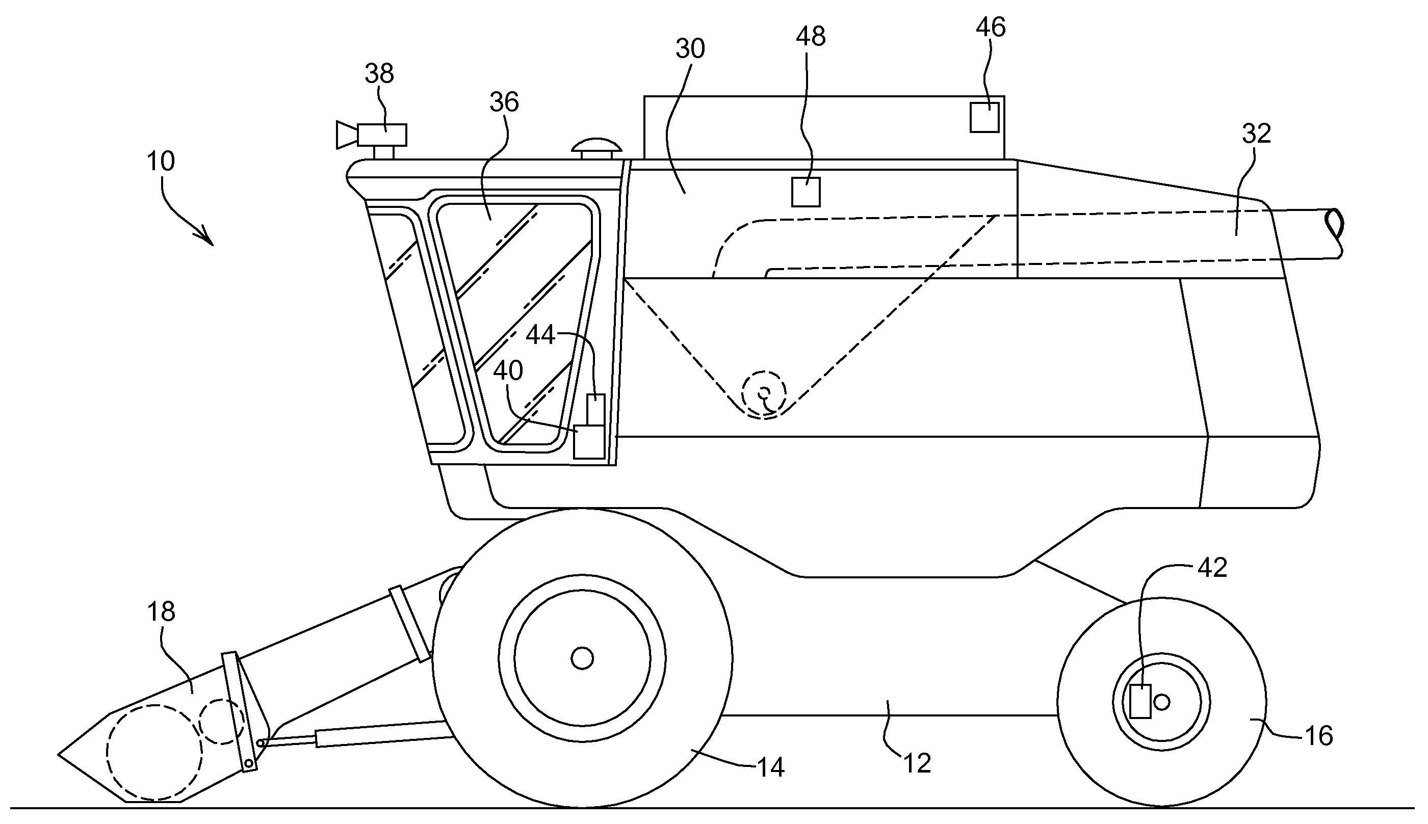 Automatic steering system and method for a work vehicle with feedback gain dependent on a sensed payload