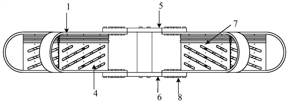 Detachable U-shaped corrugated belt double-layer inclined-slit steel plate damper