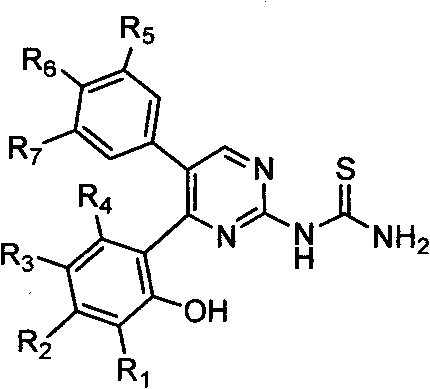 4,5-diarylpyrimidinethiourea compounds and pharmaceutical uses