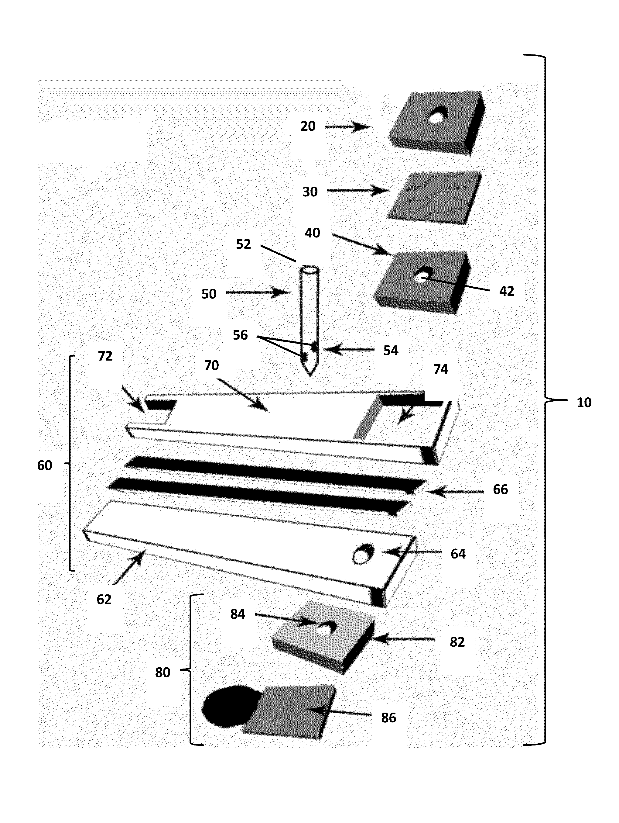 Integrated needle and test strip assembly and method of use