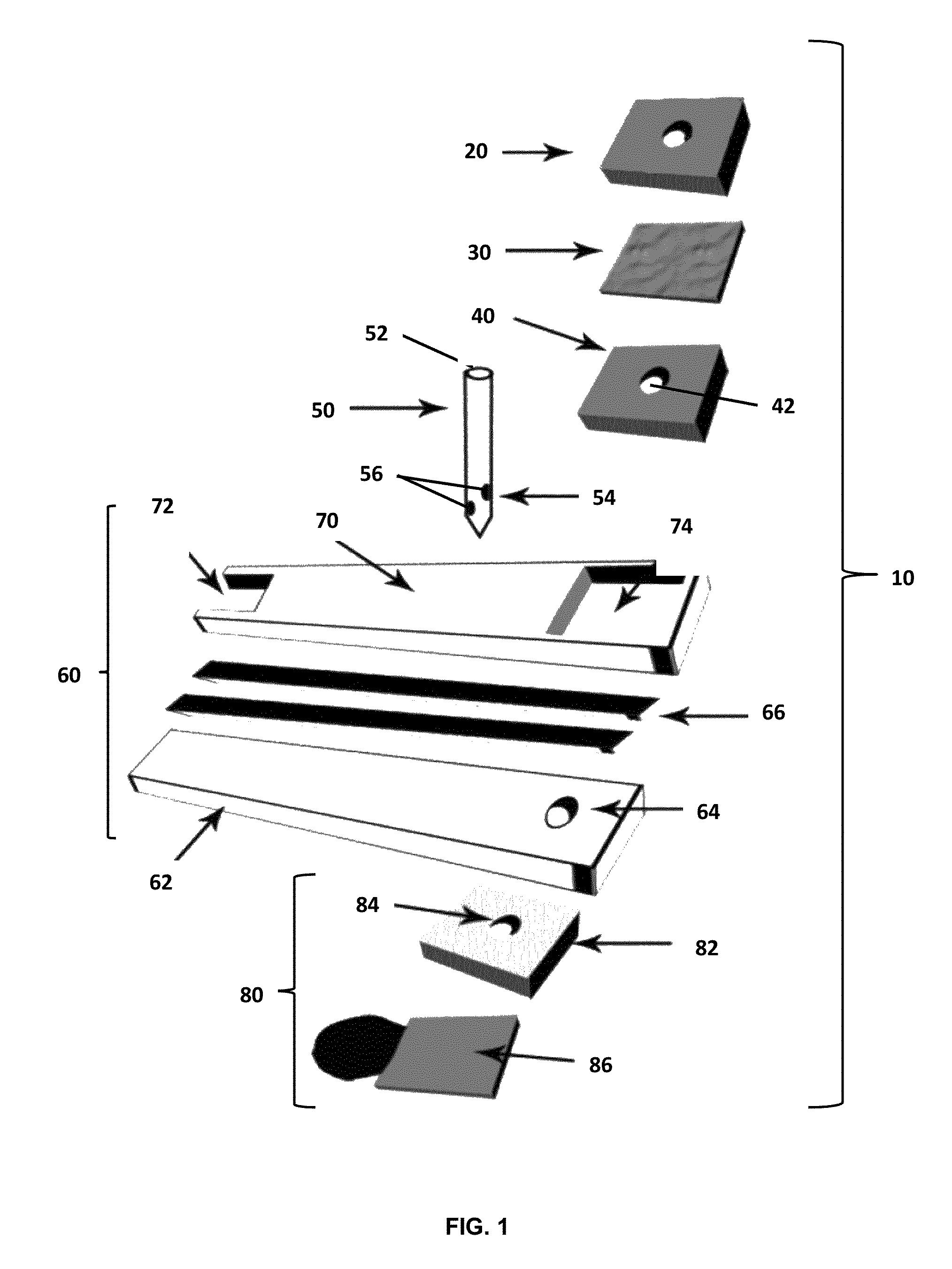 Integrated needle and test strip assembly and method of use