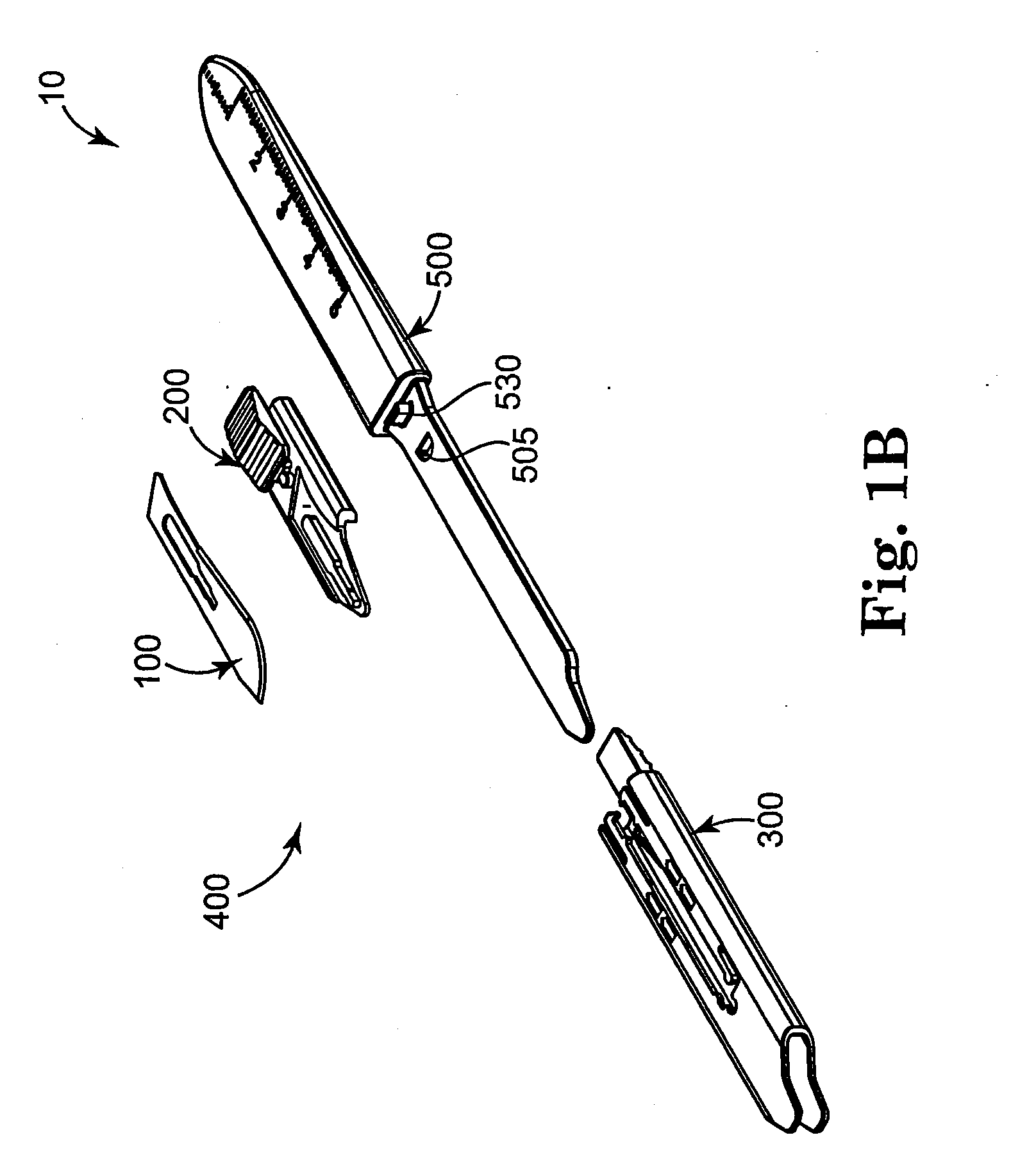 Safety Scalpel With Replaceable Blade Cartridge And Safety Brake