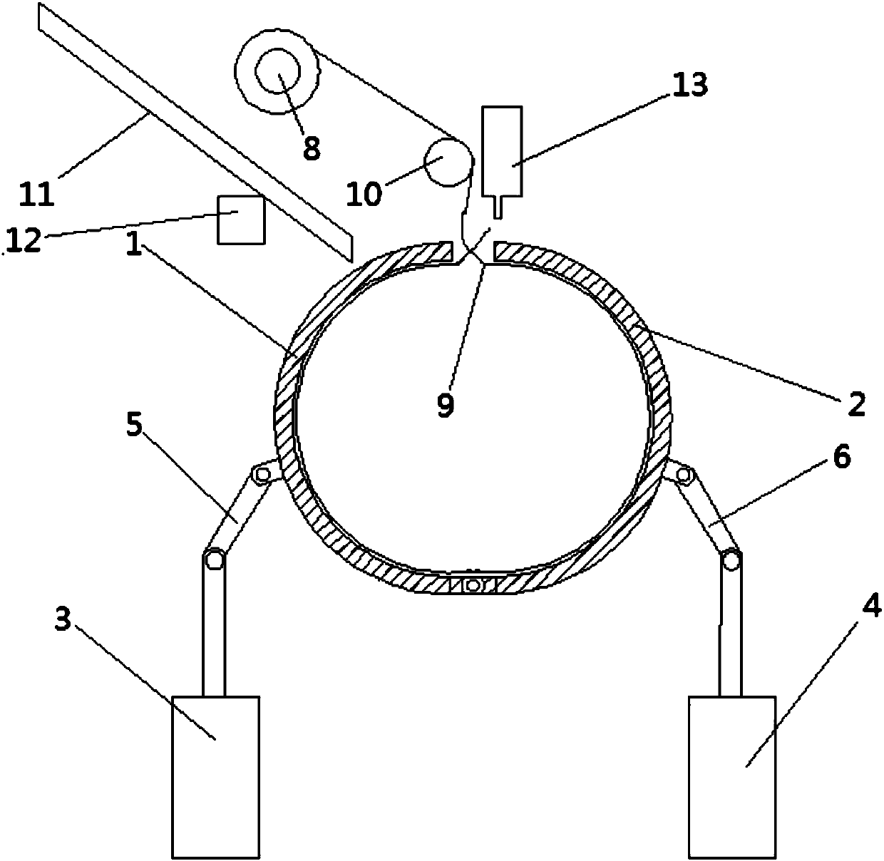 A quantitative paper tube code tube binding device