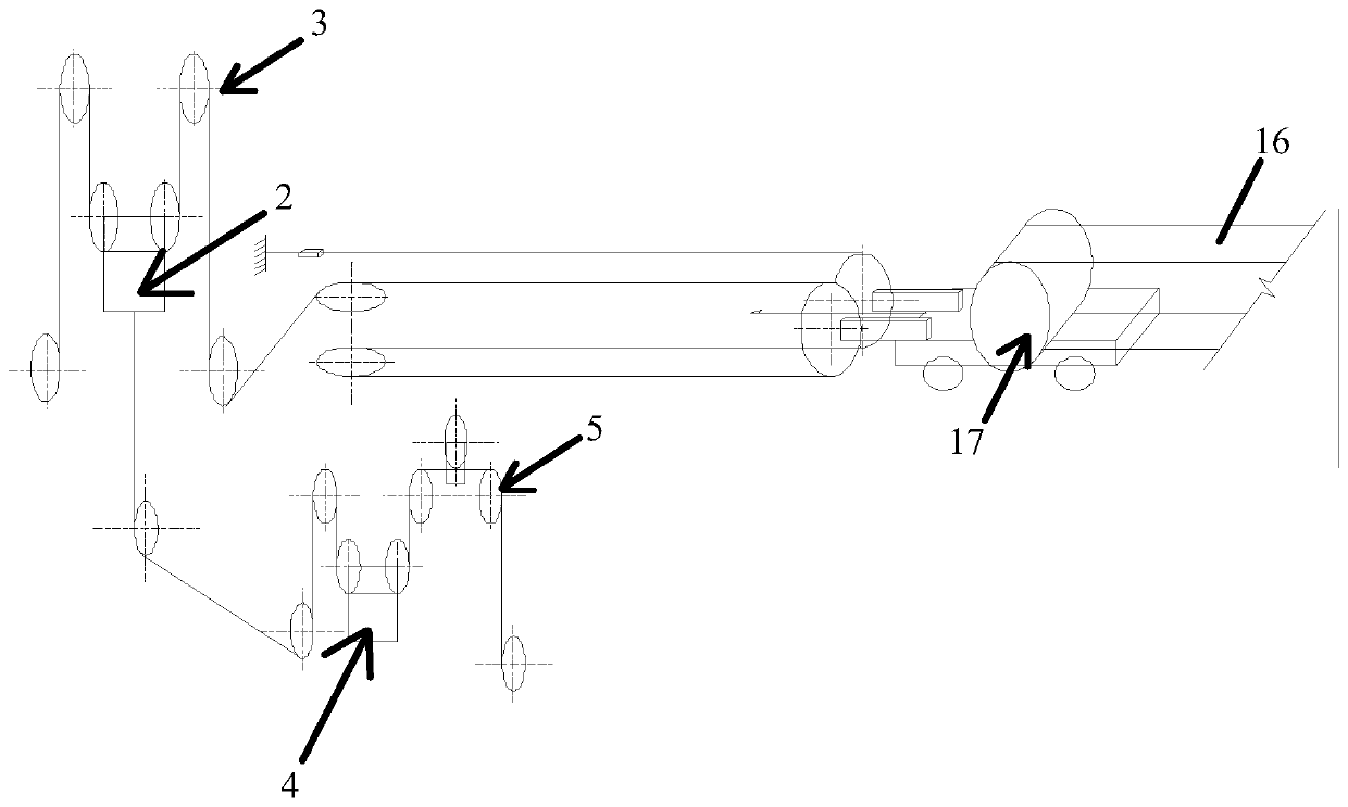 Heavy hammer counterweight device for belt conveyor, conveyor and using method