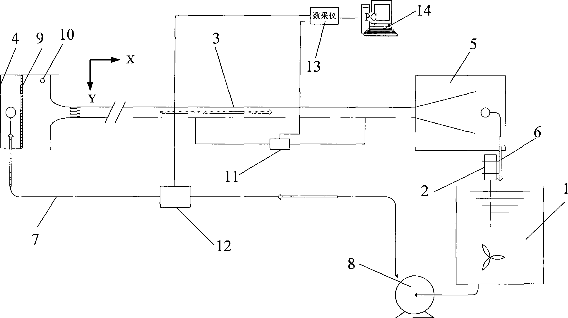 Drag-reduction property experimental apparatus for surfactant solution