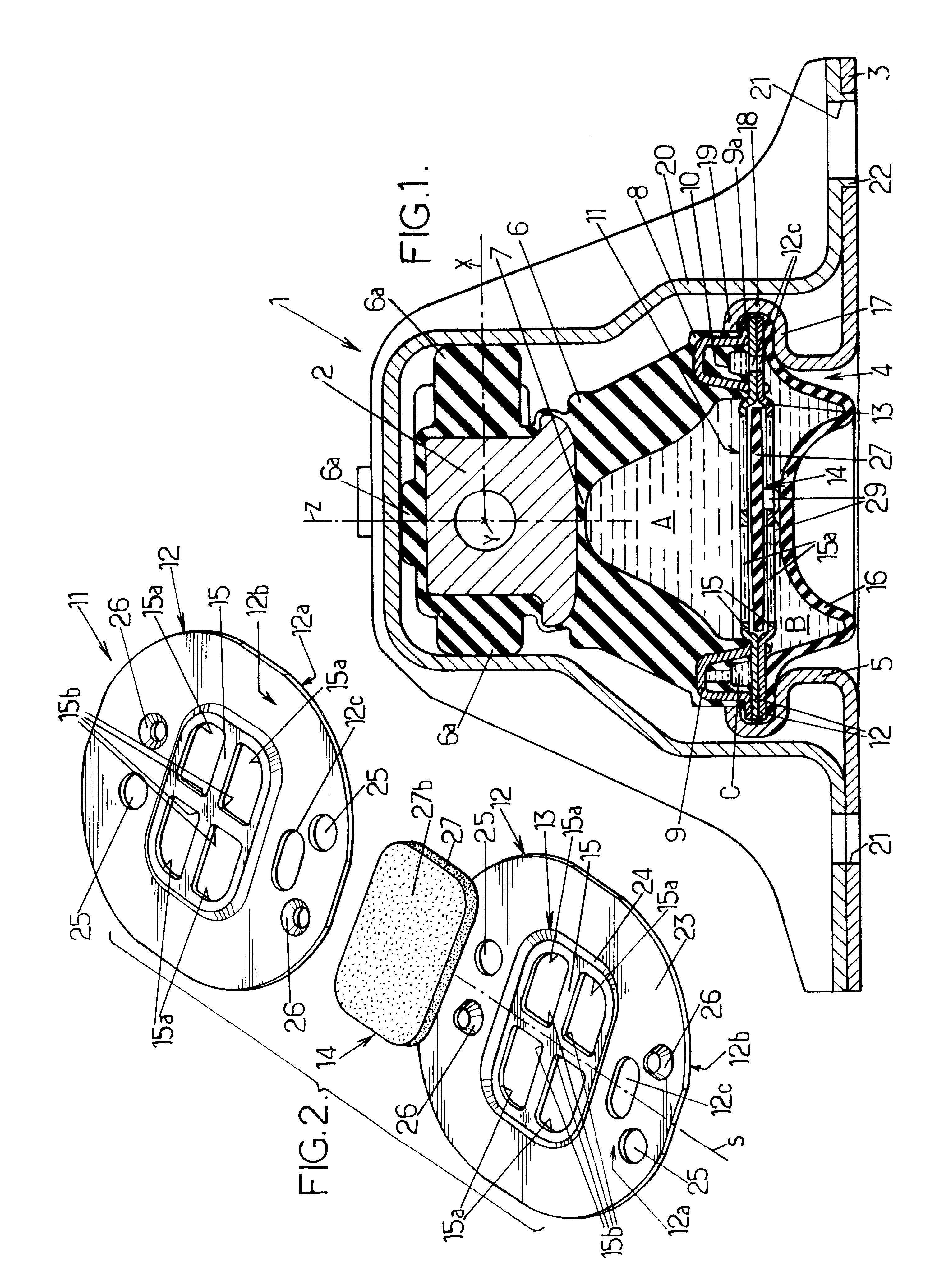 Hydraulic vibration-damping support including a clip-on decoupling flap