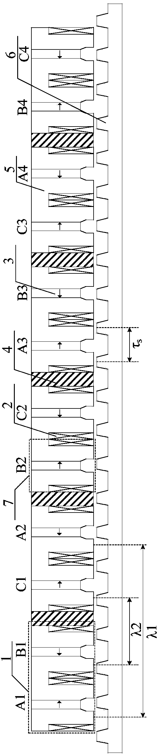 T-type flux-switching permanent magnet linear motor and modules of T-type flux-switching permanent magnet linear motor